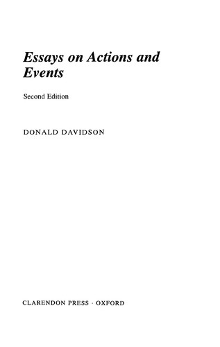 Donald Davidson: Essays on actions and events