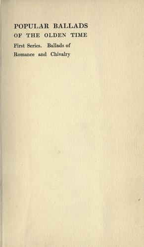 Frank Sidgwick: Popular ballads of the olden time (1903, A. H. Bullen)
