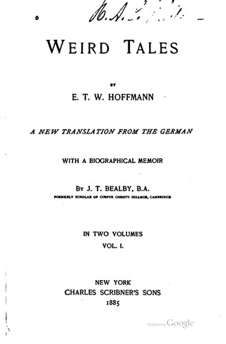 E. T. A. Hoffmann: Weird tales (1885, C. Scribner's Sons)