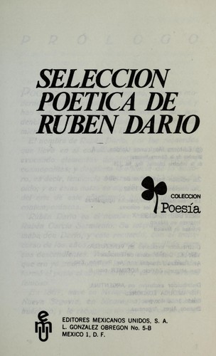 Rubén Darío: Selección poética (Spanish language, Editores Mexicanos Unidos)