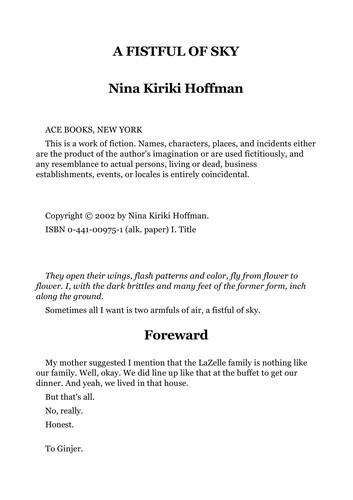 Nina Kiriki Hoffman: A fistful of sky (EBook, 2002, Ace Books)