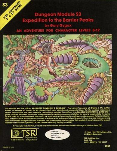 Gary Gygax: Expedition to the Barrier Peaks (Advanced Dungeons & Dragons module S3) (Random House Trade)