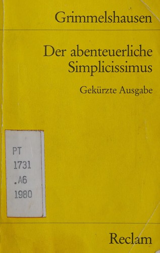 Hans Jakob Christoffel von Grimmelshausen: Der abenteuerliche Simplicissimus (Paperback, German language, 1980, P. Reclam)