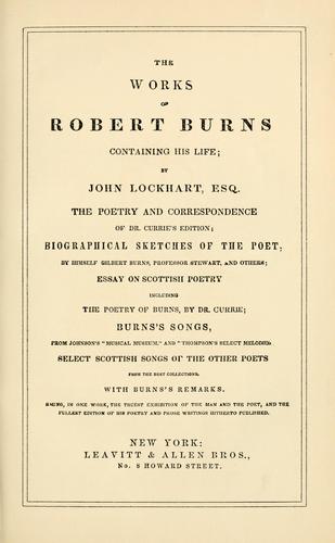 Robert Burns: The works of Robert Burns (1832, Leavitt & Allen)