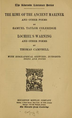 Samuel Taylor Coleridge: The rime of the ancient mariner and other poems (1895, Houghton, Mifflin and Company)