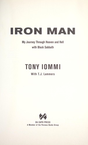Tony Iommi: Iron man (2011, Da Capo Press)
