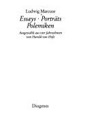 Ludwig Marcuse: Essays, Porträts, Polemiken (German language, 1979, Diogenes-Verlag)