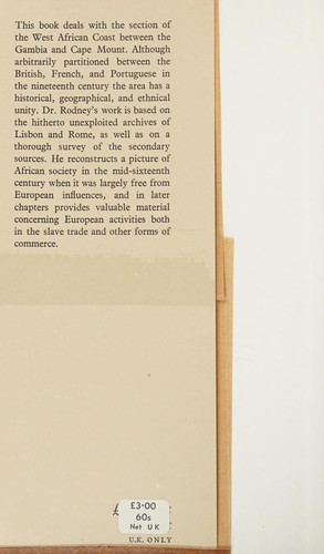 Walter Rodney: A history of the Upper Guinea Coast, 1545-1800. (1970, Clarendon P.)