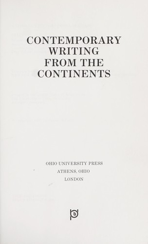 Rainer Schulte: Contemporary writing from the continents. (1981, Ohio University Press, Mundus Artium)