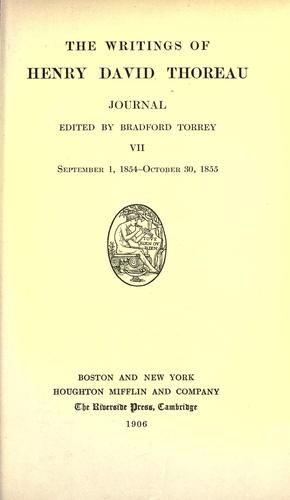 Henry David Thoreau: The writings of Henry David Thoreau. (1906, Houghton Mifflin)