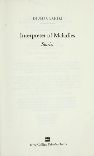 Jhumpa Lahiri: Interpreter of maladies (Paperback, 1999, Flamingo)