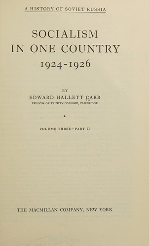 Edward Hallett Carr: A History of Soviet Russia. -- (1978, The Macmillan Press)