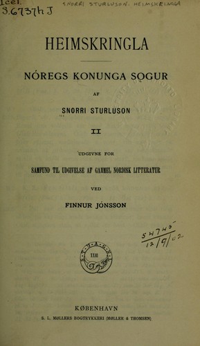 Snorri Sturluson: Heimskringla, Nóregs Konunga Sögur (Icelandic language, 1893, Moller)