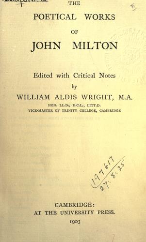 John Milton: Poetical works. (1903, University Press)