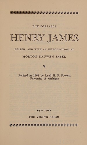 Henry James: The portable Henry James (1951, Viking press)