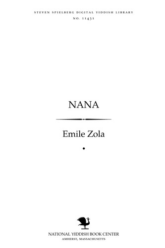 Émile Zola: Nana (Yiddish language, Hibru Poblishing Ḳompani)