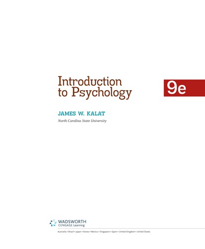 James W. Kalat: Introduction to psychology