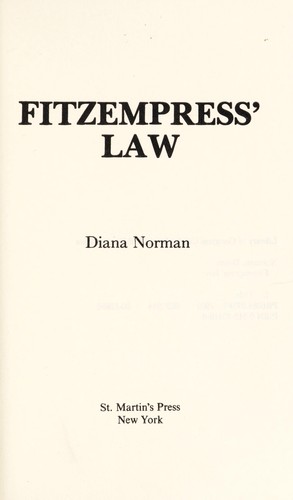 Diana Norman: Fitzempress' law (1980, St. Martin's Press)