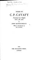 Constantine P. Cavafy: Poems (1971, Hogarth Press)