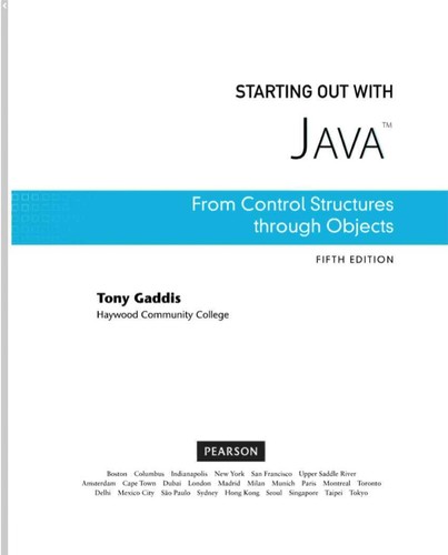 Tony Gaddis: Starting out with Java (2013, Pearson, Addison Wesley)