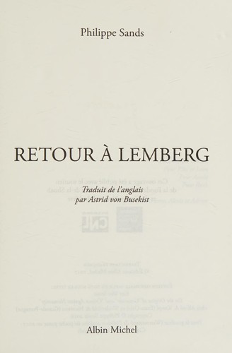 Philippe Sands, Astrid Von Busekist: Retour à Lemberg (Paperback, ALBIN MICHEL)
