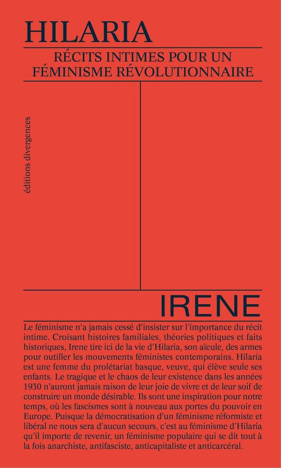 Irene: Hilaria (French language, 2022, Éditions Divergences)