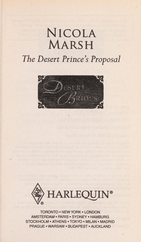 Nicola Marsh: The desert prince's proposal (2008, Harlequin)