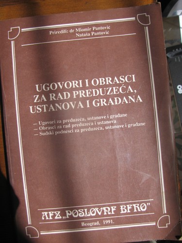 Nataša Pantović Nuit: Ugovori i obrasci za rad preduzeca ustanova i građana (Serbian language, 1991, Poslovni biro)