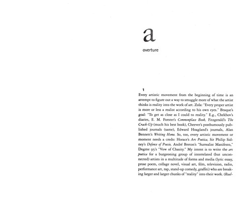 David Shields: Reality hunger (2010, Alfred A. Knopf)