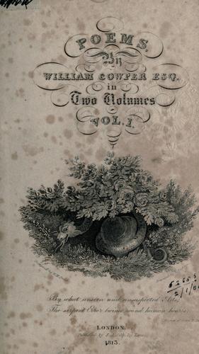 William Cowper: Poems. (1813, S.A. Oddy)