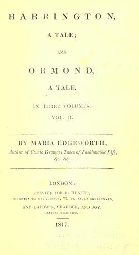 Maria Edgeworth: Harrington (1817, Printed for R. Hunter [etc.])