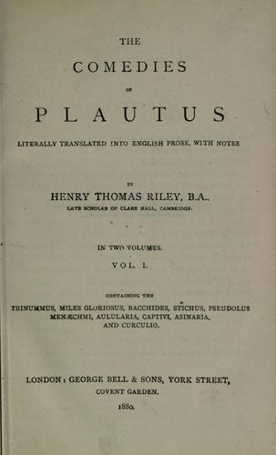 Titus Maccius Plautus: The comedies of Plautus (1913, G. Bell & Sons)