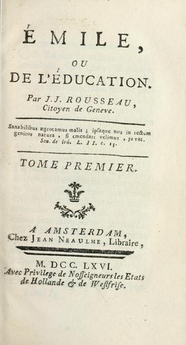 Jean-Jacques Rousseau: Émile (1766, J. Neaulme)