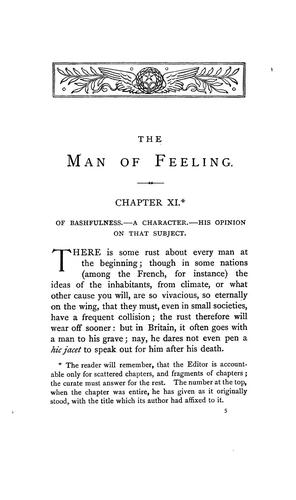 Henry Mackenzie: The man of feeling (1893, J.M. Dent)