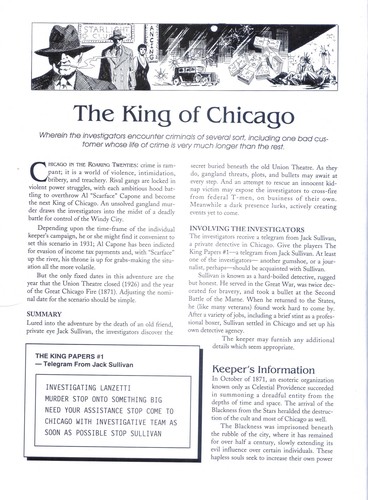 Ugo Bardi, Gary Sumpter, Earl Geier: King of Chicago (Call of Cthulhu) (Paperback, 1994, Chaosium)