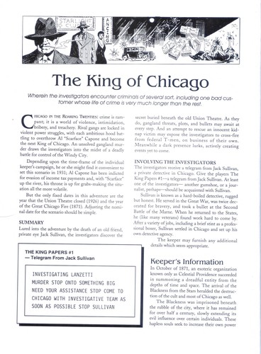 Gary Sumpter, Ugo Bardi, Earl Geier: King of Chicago (Call of Cthulhu) (Paperback, 1994, Chaosium)