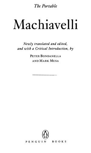 Niccolò Machiavelli: The portable Machiavelli (2005, Penguin, Penguin (Non-Classics))