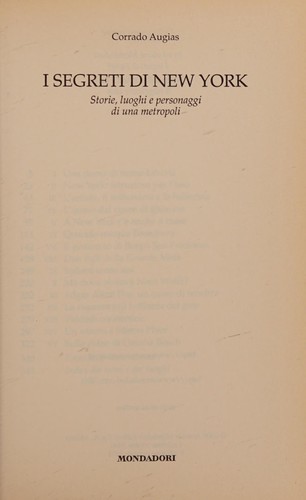 Corrado Augias: I segreti di New York (Italian language, 2000, Mondadori)